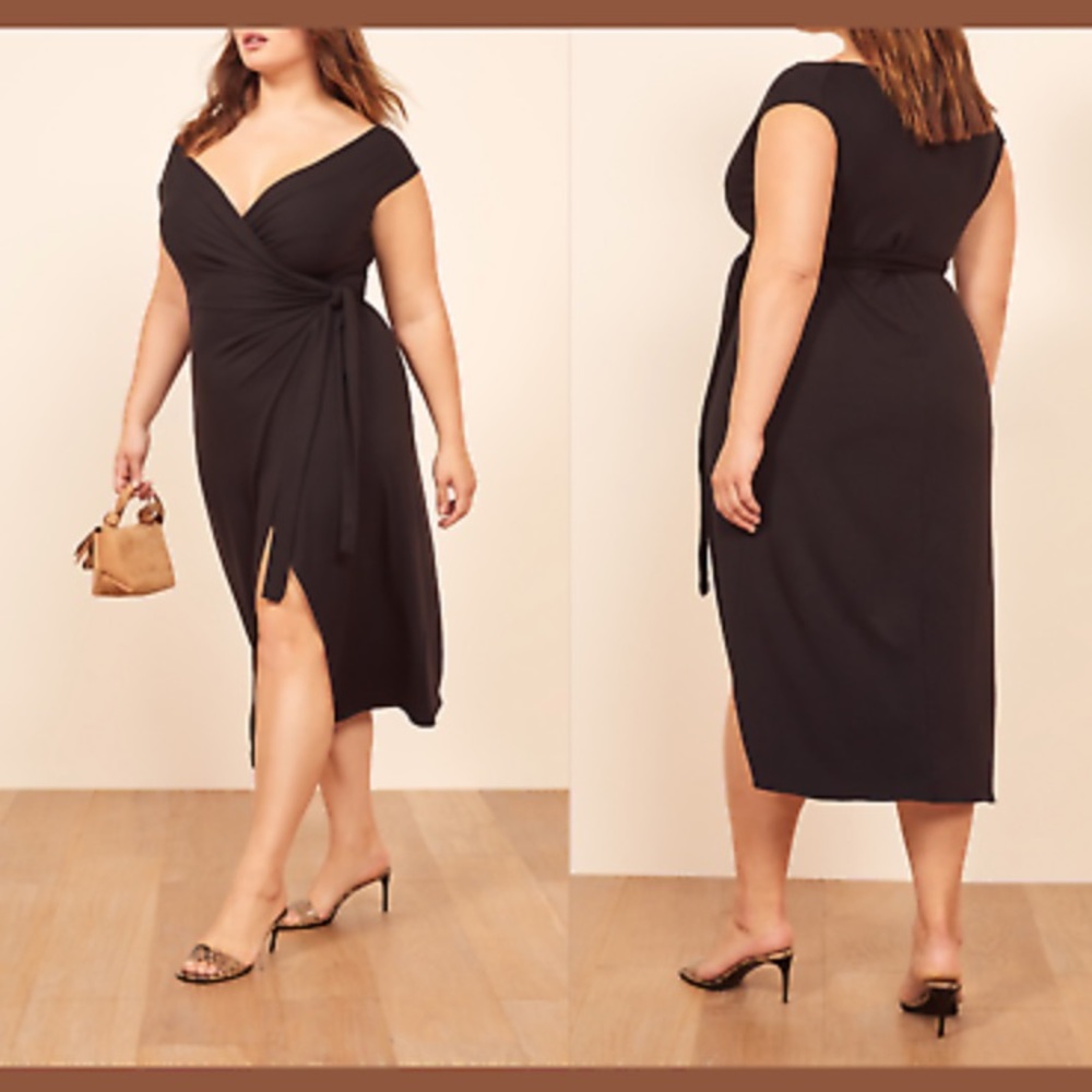 Reformation Sage Wrap Dress 3x